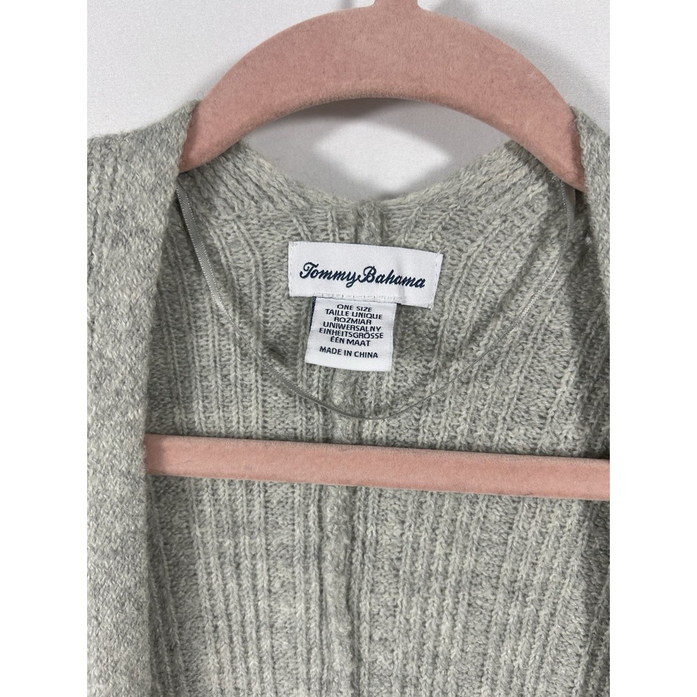 Tommy‎ Bahama Heather Grey Open Front Shawl Cozy Jetset Travel Wrap OS Coastal - Picture 3 of 6